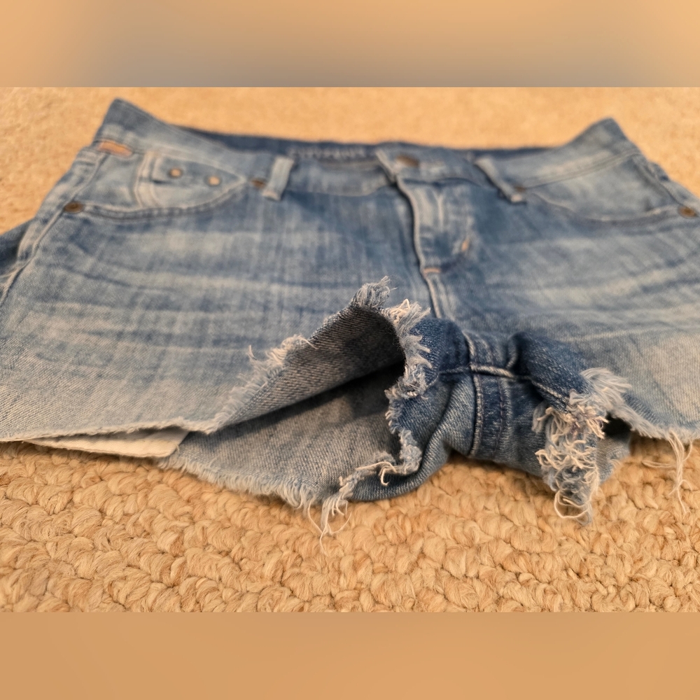 Citizens of Humanity Blue Denim Cut Off Shorts - Picture 3 of 8